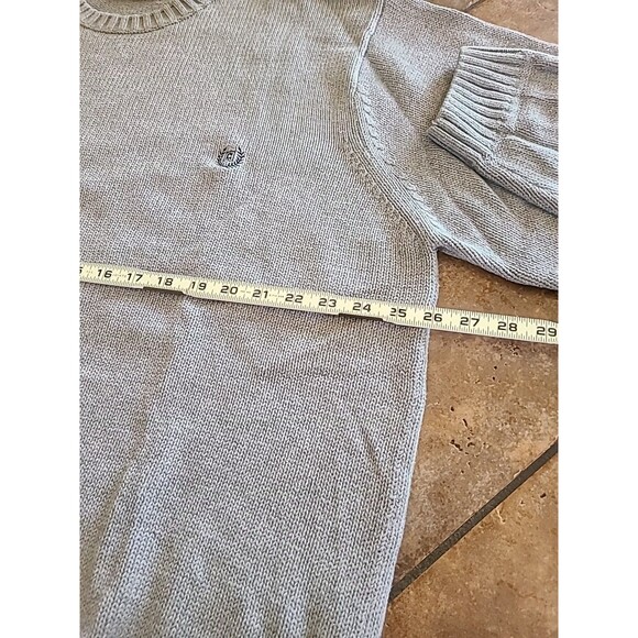 VTG Chaps Sweater Mens 2XL Gray Cable Knit Crew Neck Sweater  Preppy Big Tall - Picture 7 of 7